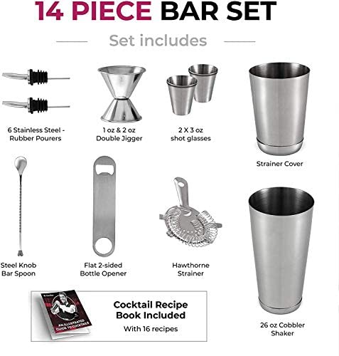 Modern Bar Kit Set, Stainless Bar Set